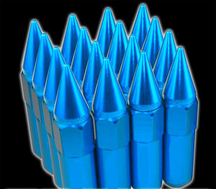 60mm Tuner Racing Lug Kacang 14x1.5 Untuk Roda / Rim, Blue Extended Lug Nuts