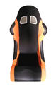Cina Suede Material Black And Orange Racing Seats , Cars Bucket Seats Double Slider perusahaan